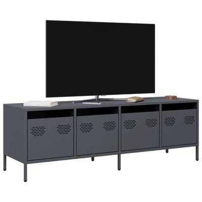 vidaXL TV skrinka antracit 135x39x43,5 cm oceľ valcovaná za studena