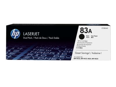 HP tlačová kazeta čierna, CF283AD - 2 pack
