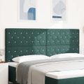 vidaXL LED hlavová doska s LED pásikmi Tmavozelená 200 cm Zamat