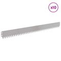 vidaXL Obrubník trávnika 10 ks 103 x 10 cm Oceľ Strieborná