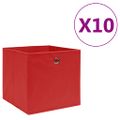 vidaXL Úložné boxy 10 ks, netkaná textília 28x28x28 cm, červené