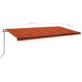 vidaXL Automatická zaťahovacia markíza 600x300 cm oranžová a hnedá