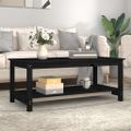 vidaXL Konferenčný stolík čierny 110x55x45 cm borovicový masív