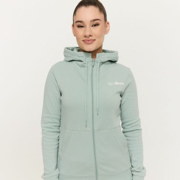 Dámska mikina so zipsom Limitless Eucalypt - GymBeam, veľkosť XXL, veľkosť oblečenia XXL