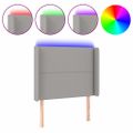 vidaXL Čelo postele s LED bledosivé 83x16x118/128 cm látka