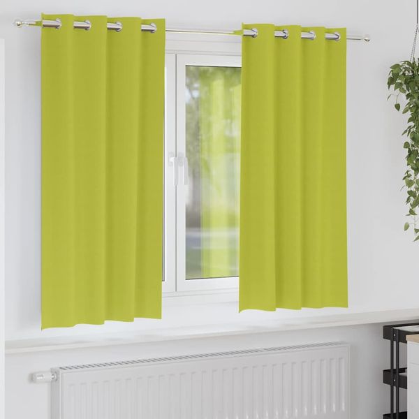vidaXL Záclony na zatemnenie s krúžkami 2 pcs Zelená 175 x 140 cm