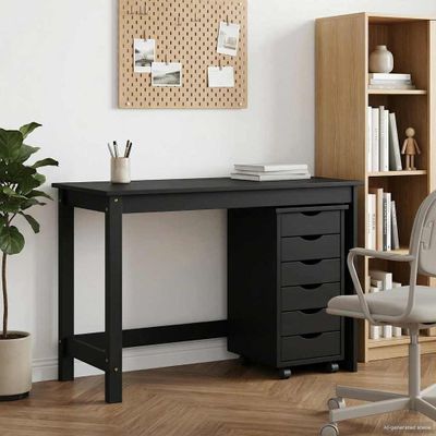 vidaXL Stolový a kolekčný set MOSS 2 pcs Čierna