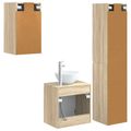 vidaXL Sada kúpeľňového nábytku 3 ks Dub sonoma 33 x 34,5 x 160 cm