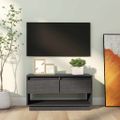 vidaXL TV skrinka sivá 74x34x40 cm masívna borovica