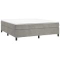 vidaXL Posteľný rám s boxspringom svetlosivá 160x200 cm zamat