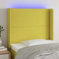 vidaXL Čelo postele s LED zelené 93x16x118/128 cm látka