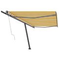vidaXL Samostatne stojaca automatická markíza 500x300 cm žlto-biela