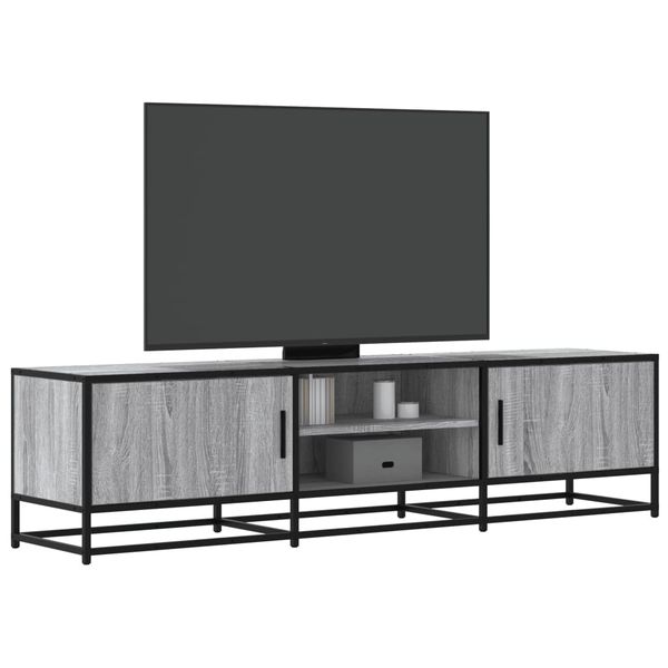 vidaXL TV skrinka sivá sonoma 160x35x41 cm kompozitné drevo a kov