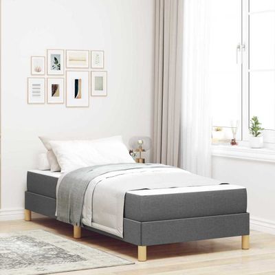 vidaXL Posteľ s pružinovým rámom Tmavo šedá 90 x 190 cm látka