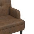 vidaXL Lavička s operadlom hnedá 112x65,5x75 cm umelá semišová koža
