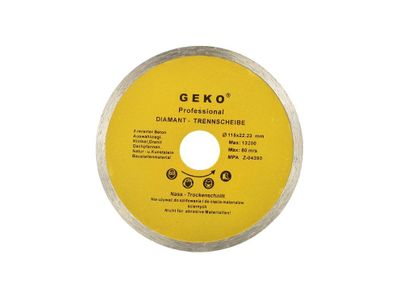 Kotouč diamantový řezný celoobvodový, 115x8x22,2mm GEKO