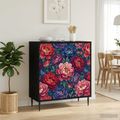 vidaXL Servírovacia skriňa AACHEN Čierny dub 69 x 33 x 76 cm