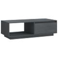 vidaXL Konferenčný stolík sivý 110x50x33,5 cm borovicový masív