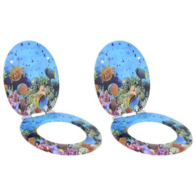 vidaXL Sedenie na toaletu s tichým zatváraním 2 pcs 44 x 38 cm