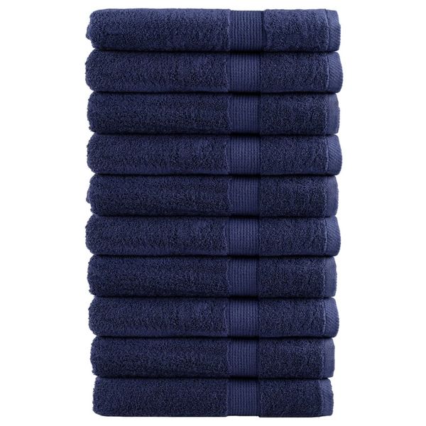 vidaXL Prémiové uteráky SOLUND 10 ks tmavomodré 100x200 cm 600 g/m2