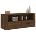 vidaXL TV skrinka hnedý dub 100x35x40 cm spracované drevo