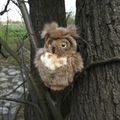 Plyšový vták sova/výr 17 cm ECO-FRIENDLY