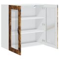 vidaXL Nástenný sklenený kabinet PORTO Dymová dub 80 x 31 x 80 cm