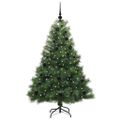 vidaXL Umelý vianočný stromček s 150 LED-i Zelená 150 cm PE a PVC
