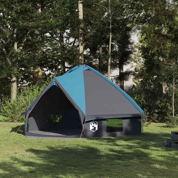 vidaXL Teepee stan pre 8 osôb Modrá a šedá 490 x 410 x 210 cm