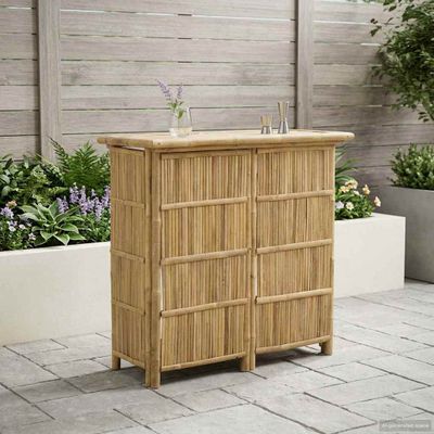 vidaXL Exteriérový barový stôl Prírodná 115 x 55 x 105 cm Bambus