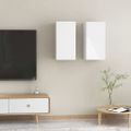 vidaXL | Nástenný TV kabinet | 2 pcs Vysoký lesk bielej 31 x 30 x 60 cm