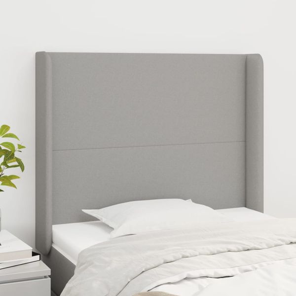 vidaXL Čelo postele so záhybmi bledosivé 103x16x118/128 cm látka