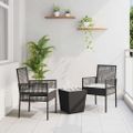 vidaXL Záhradný bistro set 3 ks Čierna polyratan