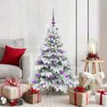 vidaXL Umelý vianočný stromček s 150 LED-i Biela 120 cm PE a PVC