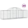 vidaXL Oblúkový gabionový kôš 9 ks 200x50x60/80 cm pozinkované železo