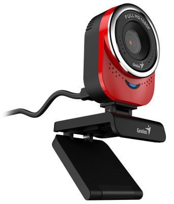 GENIUS webová kamera QCam 6000/ červená/ Full HD 1080P/ USB2.0/ mikrofón Webkamera, Full HD 1080P, mikrofón, USB 2.0, červená