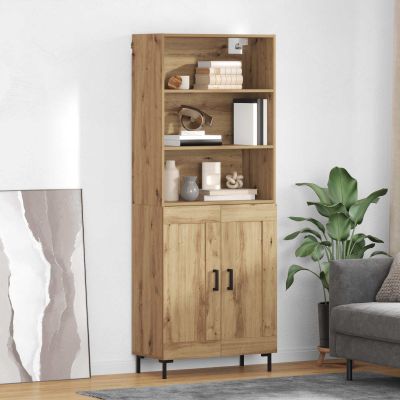 vidaXL Highboard Remeselný dub 69,5 x 34 x 180 cm Kompozitné drevo