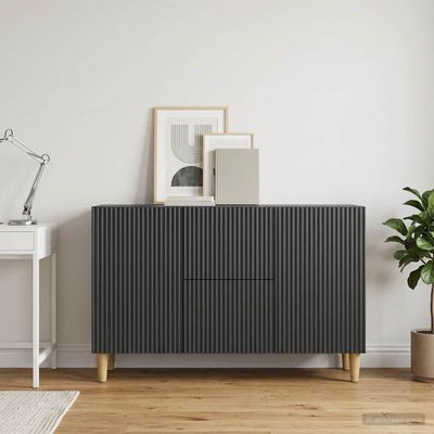 vidaXL Servírovacia skriňa Čierna 89 x 34,5 x 60 cm Kompozitné drevo