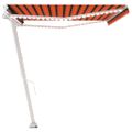 vidaXL Ručne zaťahovacia markíza s LED 500x300 cm oranžovo-hnedá