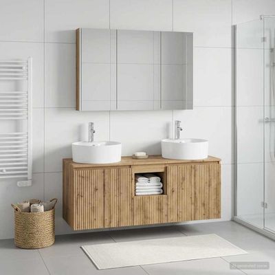 vidaXL Set kabinetov do kúpeľne 4 ks Dub artisan Kompozitné drevo