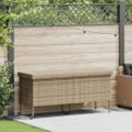 vidaXL záhradný úložný box s kolieskami Béžová 160x55x75 cm Poly ratan