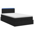 vidaXL Ottoman posteľ s matracom a LED Čierna 120 x 200 cm Látka