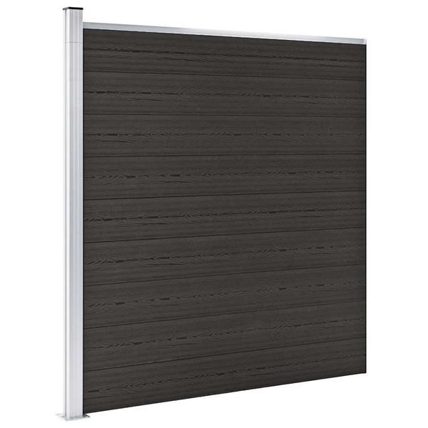 vidaXL Plotový panel WPC 175x186 cm čierny