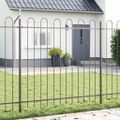 vidaXL Záhradný plot BOXTEL 1,7 x 1,5 m Práškovaná oceľ Sivá