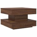 VidaXL Konferenčný stolík otočný o 360 stupňov hnedý dub 50x50x34,5 cm
