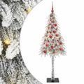 vidaXL Vianočný stromček s 150 LED-i Biela 150 cm PE a oceľ