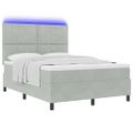 vidaXL LED box s pružinami Svetlosivá 140 x 190 cm Zamat