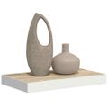 vidaXL Plávajúca nástenná polica dubová a biela 50x23,5x3,8 cm MDF