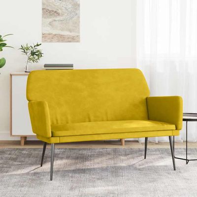 vidaXL Lavička žltá 108x79x79 cm zamat