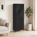 vidaXL Sada skríň 2 ks 66 x 34,5 x 90 cm Kompozitné drevo Čierna